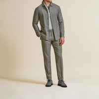 Suit - Loro Piana Dark Taupe Stretch Wool Blend Flannel 5922 OMJ Clothing