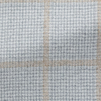 Sport Coat - Light Grey Wool Hounds tooth with Camel Windowpane 9068