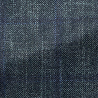 Sport Coat - Loro Piana Bottle Green Wool-Silk Cashmere with Subtle Blue Windowpane 9074 OMJ Clothing