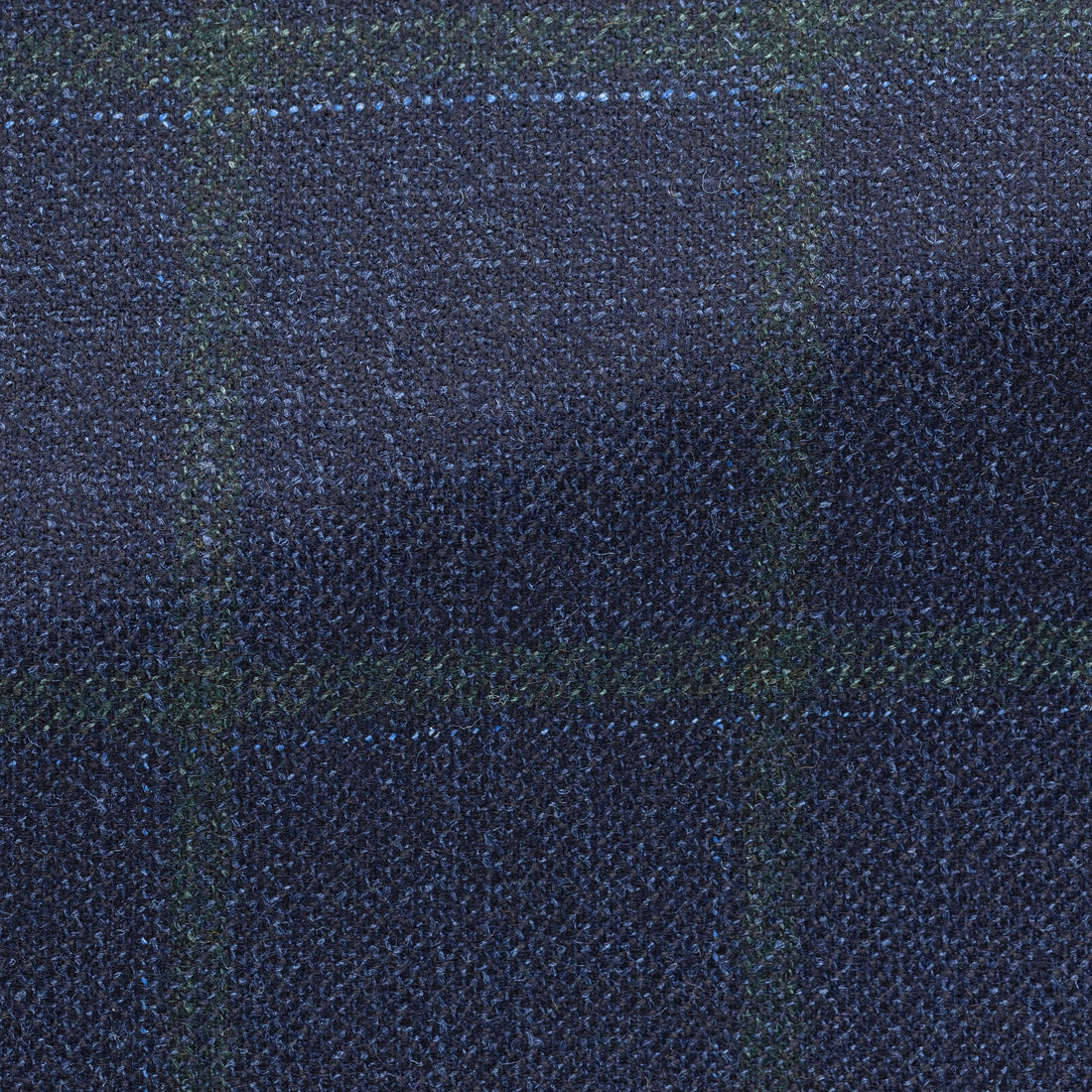 Sport Coat - Loro Piana Peacock Blue Wool-Silk Cashmere with Green Windowpane 9075