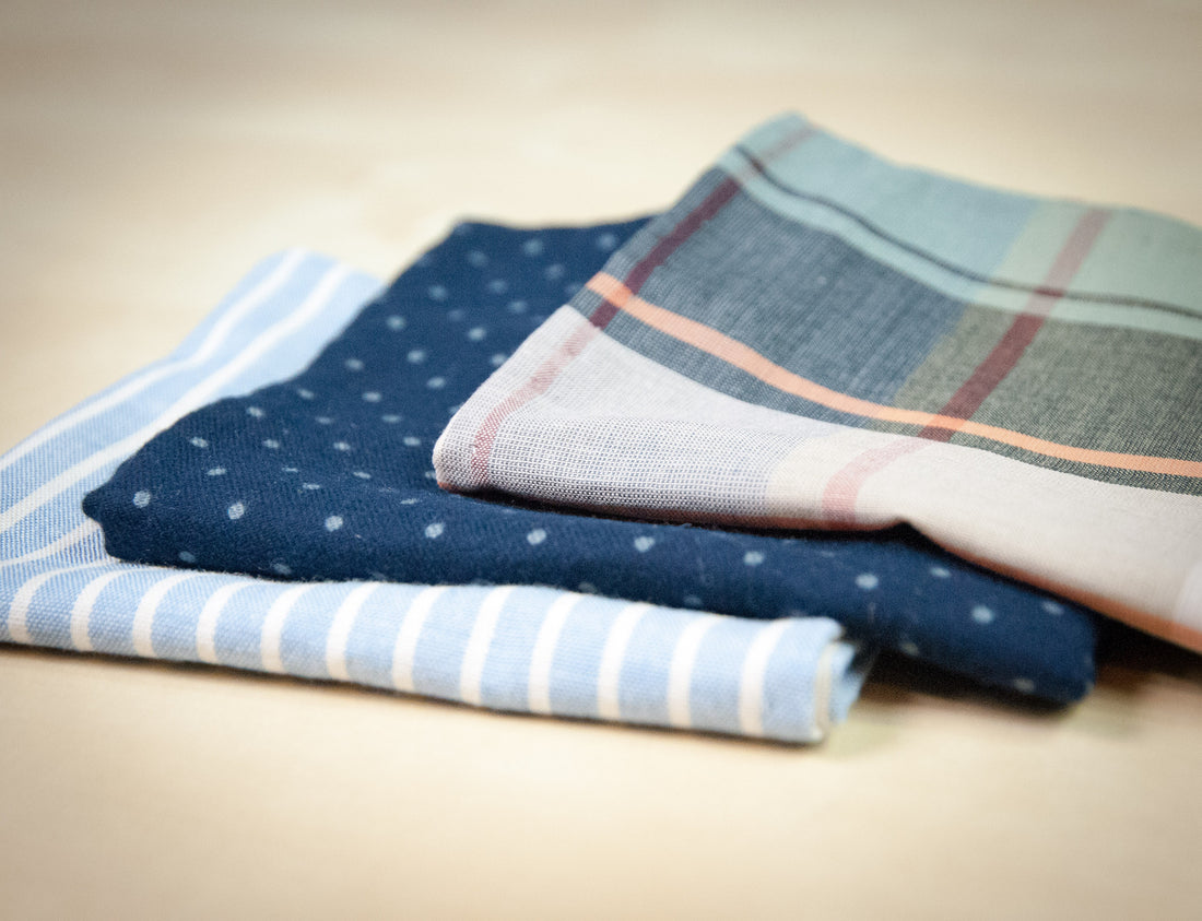 The Blue Stripe Pocket Square - OLE MASON JAR